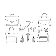 Minimalist Bag Line Art Vector Illustration