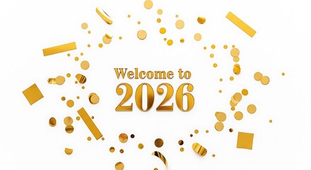 Welcome to the year two thousand twenty six with gold confetti
