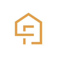 F house minimal logo design