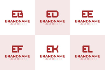 Letters EB ED EE EF EK EL Monogram Logo Set, for any brand with BE DE E FE KE LE initials