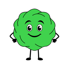 funny cartoon green cabbage