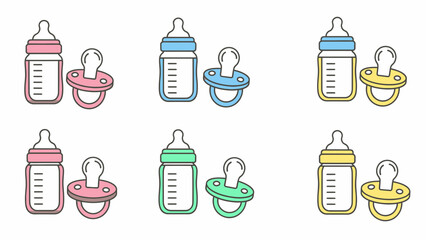 Recycling Bin Icon Set – Colorful Waste Sorting Trash Vector Collection