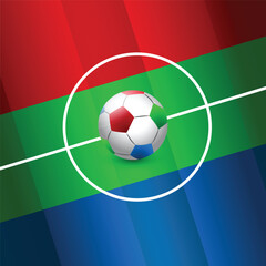 Football league tournament poster vector illustration, Ball with football in a field with world cup USA colors, America, canada and mexico. Design template for sale banner