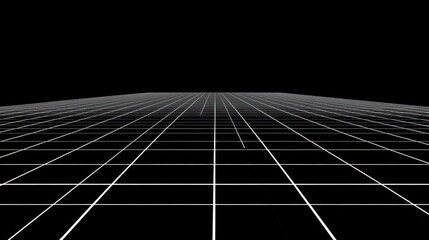 Gridded perspective, black and white, futuristic