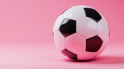 Isolated soccer ball on pink background