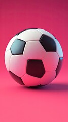 Isolated soccer ball on pink background