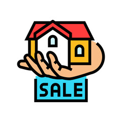 property for sale color icon vector illustration