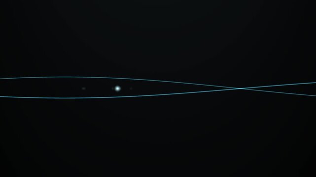 Abstract blue lines curve and fade on a dark background