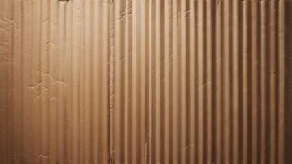 Fototapeta premium Close-up of textured corrugated cardboard with vertical lines and a soft light gradient