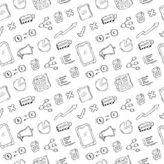 hand drawn business seamless pattern background