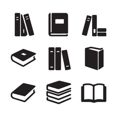 Book Icon Set &ndash; Education, Library, Study, Reading Symbol Vector Collection