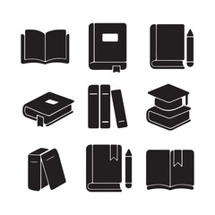 Book Icon Set &ndash; Education, Library, Study, Reading Symbol Vector Collection