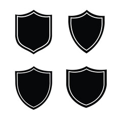 Shield Icon Set &ndash; Security, Protection, Defense Badge Vector Collection