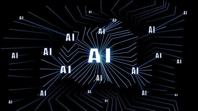 Computer chip with the words Quantum AI written on it. The chip is split in half. clean infographic: "Quantum + AI" with simplified q bit and processor symbols, futuristic UI, quantum ai development