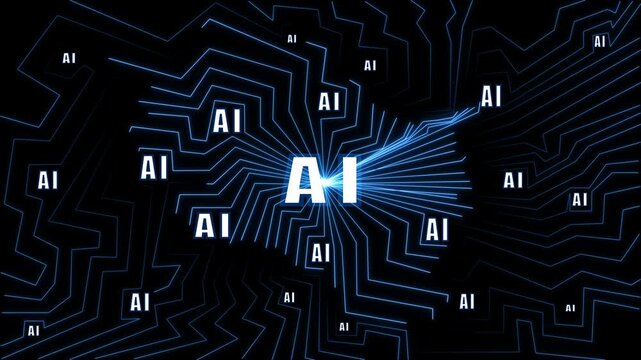 Computer chip with the words Quantum AI written on it. The chip is split in half. clean infographic: "Quantum + AI" with simplified q bit and processor symbols, futuristic UI, quantum ai development