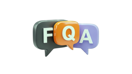 FAQ Concept: 3D Rendered Speech Bubbles with Letters