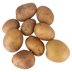 Potato isolated on white background pile
