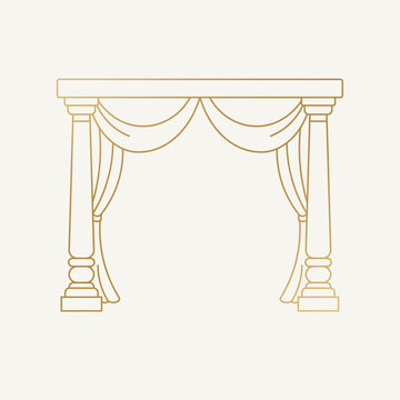 Traditional Mandap Wedding Arch &ndash; Vector Illustration