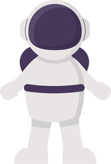 Minimalist vector illustration depicts astronaut suited for space exploration, offering clean design element.