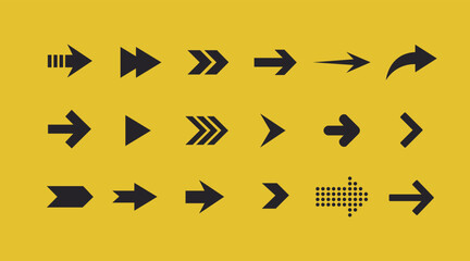 Arrow icon vector set. Vector isolated illustration set of different kind of arrows