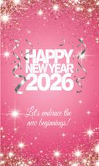 Pink and White New Year Celebration Design