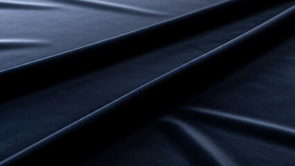Luxurious dark navy blue silk fabric with a smooth flowing texture perfect for backgrounds fashion design or elegant product displays
