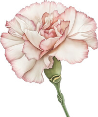 Kwiat goździk na transparentnym tle