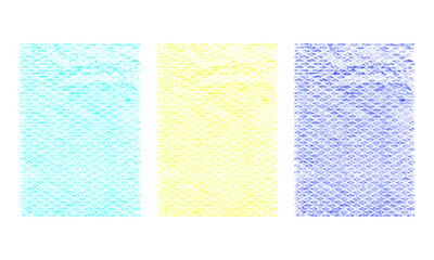 Fototapeta premium Bubbles Pattern Three Colored Rectangular Texture Overlay on Transparent Backdrop