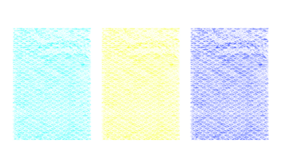 Bubbles Pattern Three Colored Rectangular Texture Overlay on Transparent Backdrop