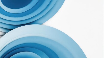 Obraz premium Abstract Blue Circles Background with Overlapping Layers Design.