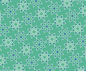 Vintage Leaf and Floral Drawing Pattern with Soft Retro Colors and Natural Elements