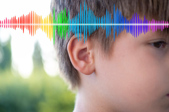 part face of boy, Childs painful ear, ear infection, Acute Otitis, Hearing Test, concept Treatment and Care, Diagnosing and Treating, Preventing Ear Issues