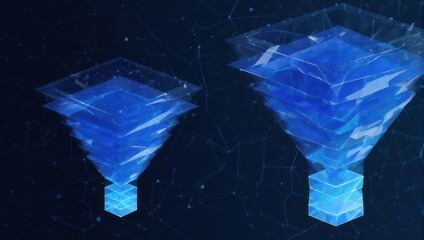 Abstract Blue Data Structures in Digital Space.