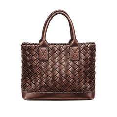 Watercolor Woven Leather Tote Bag isolated on a transparent background