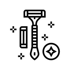 shave clean razor line icon vector illustration