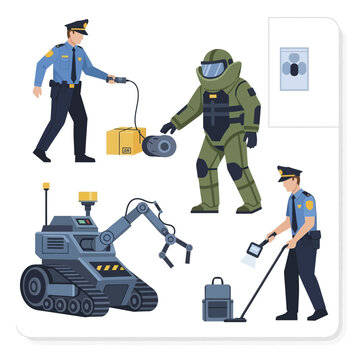 Bomb Disposal Unit Personnel and Specialized Equipment Set.