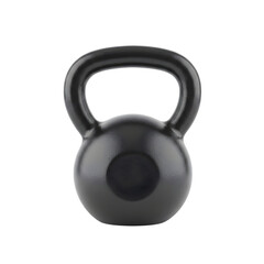 Black Kettlebell Isolated on White Background for Fitness Training