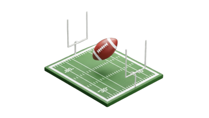 Football Ball Flying Over Field Goal