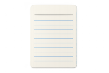 Blank ruled paper note pad transparent background