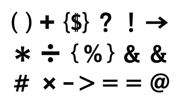 Collection of hand drawn mathematical symbols and equations isolated on transparent background