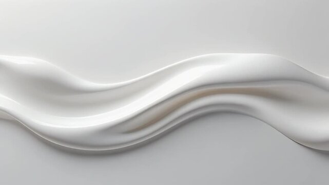 Abstract white liquid waves flowing smoothly on a clean light background showcasing purity and elegance with a minimalist aesthetic