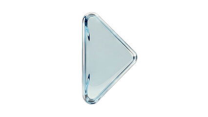 Glass Play Button on White Background
