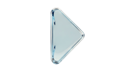 Glass Play Button on White Background