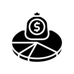 pie chart income segments glyph icon vector illustration