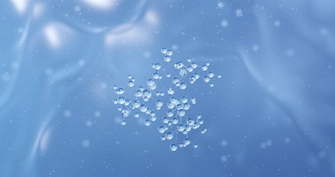 Glecaprevir rotating molecular structure, 3d model of antiviral
