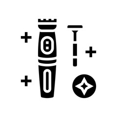 keep intimate grooming tools clean glyph icon vector illustration