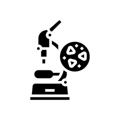 microplastic particles under microscope glyph icon vector illustration