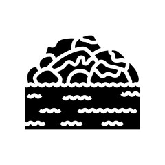 oil stains on rocks near water glyph icon vector illustration