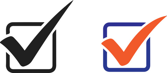 Two checkmarks in boxes isolated on transparent background © pappu chanda