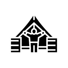 child a refugee camp glyph icon vector illustration